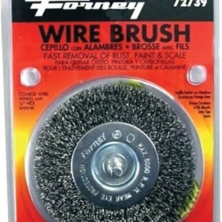 Forney 72739 Wire Wheel Brush, 4 in Dia, 0.012 in Dia Bristle