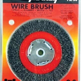 Forney 72750 Wire Bench Wheel Brush, 6 in Dia, 1/2 to 5/8 in Arbor/Shank, 0.014 in Dia Bristle