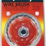 Forney 72753 Wire Cup Brush, 4 in Dia, 5/8-11 Arbor/Shank, 0.02 in Dia Bristle, Carbon Steel Bristle