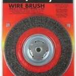 Forney 72762 Wire Bench Wheel Brush, 8 in Dia, 1/2 to 5/8 in Arbor/Shank, 0.014 in Dia Bristle