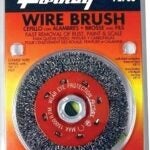 Forney 72788 Wire Wheel Brush, 4 in Dia, 5/8-11 Arbor/Shank, 0.012 in Dia Bristle, Carbon Steel Bristle