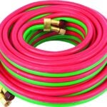 Forney 86145 Welder Torch Hose, 1/4 in ID, 25 ft L, 100 psi Pressure, 9/16-18 Thread, Neoprene, Green/Red