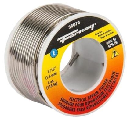 Forney 38073 Solder, 4 oz, Solid, Silver/White, 375 deg F Melting Point