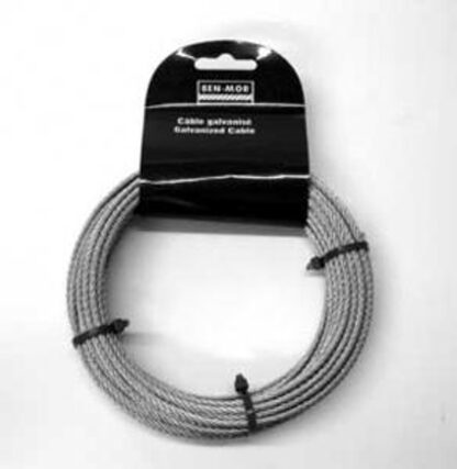 Ben-Mor 81034 Aircraft Cable, 1/8 in Dia, 100 ft L, 340 lb Working Load, Carbon Steel, Galvanized