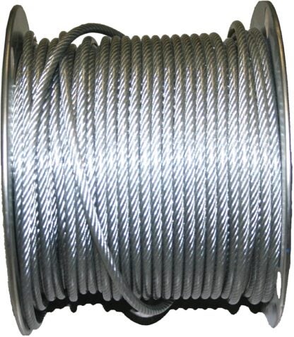 Ben-Mor 82414 Cable, 7 x 19 Strands, 250 ft L, Galvanized/PVC-Coated