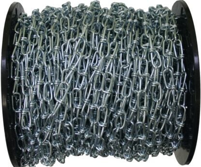 Ben-Mor 51145 Double Loop Chain, #1, 125 ft L, 155 lb Working Load, Steel, Zinc