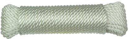 Ben-Mor 60302 Rope, 1/4 in Dia, 100 ft L, Nylon, White, Hank