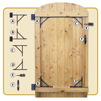 Nuvo Iron HGCBHK01 Heavy-Duty Gate Corner Frame Brace Kit, Galvanized Steel, Black, Powder-Coated