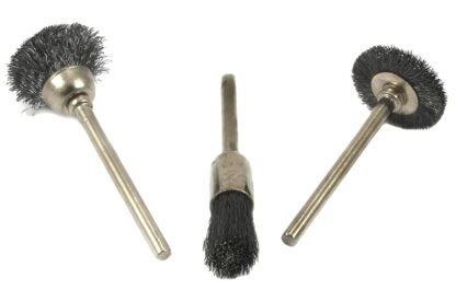 Forney 60241 Wire Brush Set, 1/8 in Arbor/Shank, Impregnated Bristle, Nylon Bristle