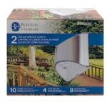 Boston Harbor 26083 Solar Light Wedge Stainless Steel, NI-Mh Battery, AA Battery, 4-Lamp, Stainless Steel