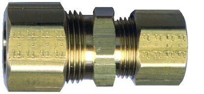 Fairview 62R86P Reducing Pipe Union Coupling, 1/2 X 3/8 in, Compression, Brass, 200 psi Pressure Sells in Quantity of 10