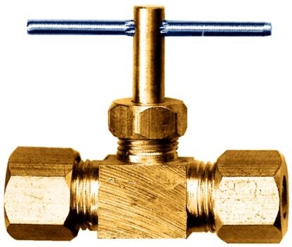 Fairview 3062-4 Needle Valve, 1/4 in Connection, Compression, 150 psi Pressure, Brass Body Sells in Quantity of 5