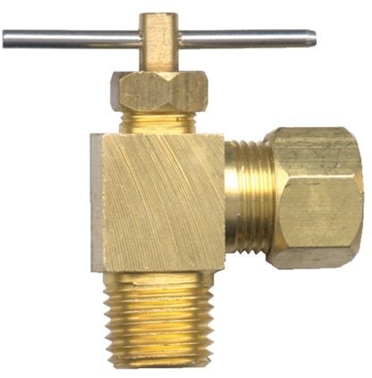 Fairview 3069-4B Needle Valve, 1/4 in Connection, Compression x Male, 150 psi Pressure, Brass Body Sells in Quantity of 5