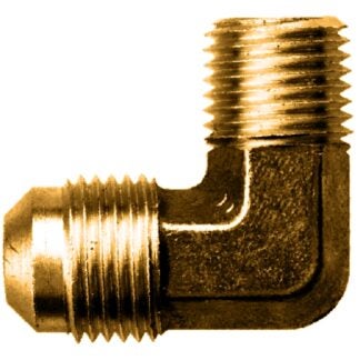 Fairview 49-6BP Pipe Elbow, 3/8 x 1/4 in, Flare Tube x Male, 90 deg Angle, Brass, 1000 psi Pressure Sells in Quantity of 10