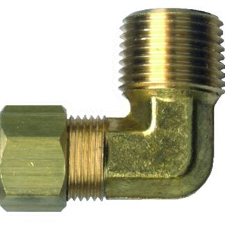 Fairview 69-6C Pipe Elbow, 3/8 in, Compression x MPT, 90 deg Angle, Brass, 300 psi Pressure Sells in Quantity of 10