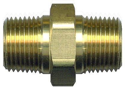 Fairview 122-C Hex Pipe Nipple, 3/8 in, NPT, Brass, 1200 psi Pressure Sells in Quantity of 10