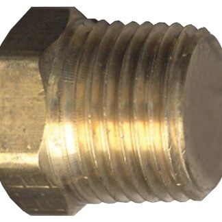 Fairview 121S-BP Solid Pipe Plug, 1/4 in, NPT, Hex Head, Brass Sells in Quantity of 10