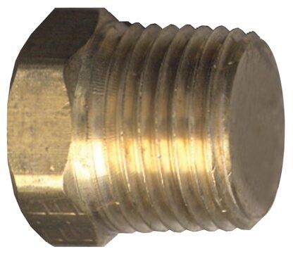 Fairview 121S-AP Solid Pipe Plug, 1/8 in, NPT, Hex Head, Brass Sells in Quantity of 10