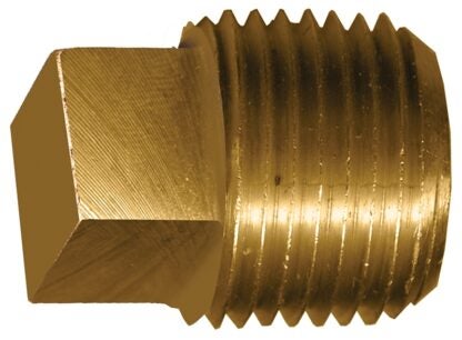 Fairview 109-BP Pipe Plug, 1/4 in, NPT, Square Head, Brass Sells in Quantity of 10