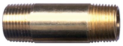 Fairview 113-D2P Long Pipe Nipple, 1/2 in, NPT, Brass, 1200 psi Pressure, 2 in L Sells in Quantity of 10