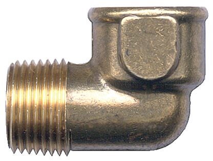 Fairview 116-BP Street Pipe Elbow, 1/4 in, FPT x MPT, 90 deg Angle, Brass, 1200 psi Pressure Sells in Quantity of 10