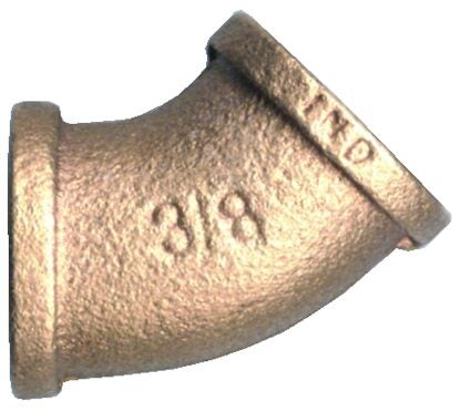 Fairview 105-BP Pipe Elbow, 1/4 in, FPT, 45 deg Angle, Brass, 200 psi Pressure Sells in Quantity of 2