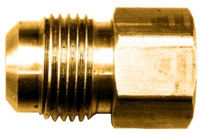 Fairview 46-10DP Pipe Connector, 5/8 x 1/2 in, Flare x FIP, Brass, 650 psi Pressure Sells in Quantity of 10