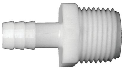 Fairview 525-4BP Pipe Coupler, 1/4 in, Hose Barb, 1/4 in, MPT, 250 psi Pressure, Nylon Sells in Quantity of 10