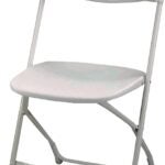 Simple Spaces CHR-017-1 Folding Chair, 15-5/8 in OAW, 21 in OAD, Steel Frame, White Sells in Quantity of 4