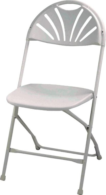 Simple Spaces CHR-017-1 Folding Chair, 15-5/8 in OAW, 21 in OAD, Steel Frame, White Sells in Quantity of 4