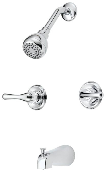 Boston Harbor F2014501CP Tub/Shower, Fixed Mount Showerhead, 1.75 gpm Showerhead, 1 Spray Settings, Zinc Tub Spout