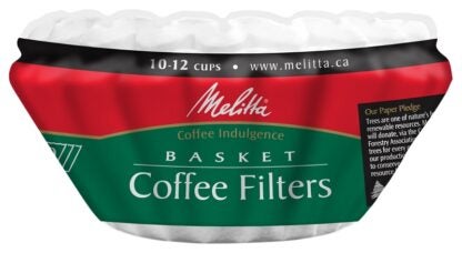 Melitta 62935 Coffee Filter, Basket, Paper, White, 100/PK