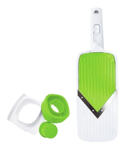 Starfrit 93026 Handheld Compact Slicer, Stainless Steel Blade, Assorted, Dishwasher Safe: Yes