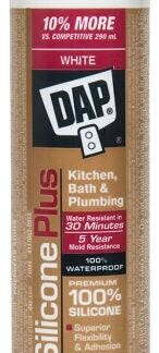 DAP 73376 Bath and Kitchen Sealant, White, 319 mL Cartridge