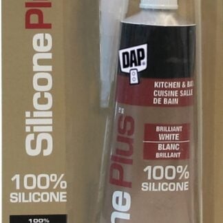 DAP Silicone Plus 73382 Kitchen and Bath Sealant, White, -35 to 140 deg F, 83 mL Tube