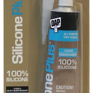 DAP Silicone Plus 73358 Window and Door Sealant, Clear, 40 to 120 deg F, 83 mL Squeeze Tube