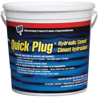 DAP Quick Plug 10070 Hydraulic and Anchoring Cement, Powder, Gray, 28 days Curing, 5 kg Pail Sells in Quantity of 2