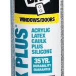 DAP ALEX PLUS 74270 Acrylic Latex Caulk Plus Silicone, White, 40 to 100 deg F, 300 mL Cartridge