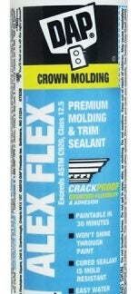 DAP ALEX FLEX 78542 Molding and Trim Sealant, White, 72 hr Curing, 40 to 100 deg F, 300 mL Cartridge