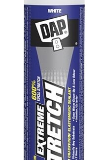 DAP EXTREME STRETCH 74865 Premium Elastomeric Sealant, White, 2 to 4 hr Curing, 40 to 100 deg F, 10.10 fl-oz Cartridge