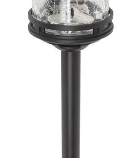 Boston Harbor 26073 Solar Stake Light, NI-Mh Battery, AA Battery, 1-Lamp, Plastic and Glass Fixture, Black Sells in Quantity of 6