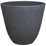 Landscapers Select PT-S044-B Planter, 22 in Dia, 20 in H, Round, Resin, Dark Monzonite, Monzonite Sells in Quantity of 4