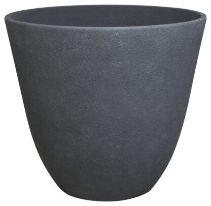 Landscapers Select PT-S044-B Planter, 22 in Dia, 20 in H, Round, Resin, Dark Monzonite, Monzonite Sells in Quantity of 4