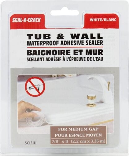 RCR Seal-A-Crack SC13111 Adhesive Sealer Strip, White