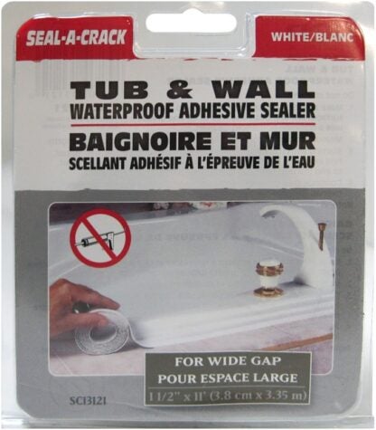 RCR Seal-A-Crack SC13121 Adhesive Sealer Strip, White