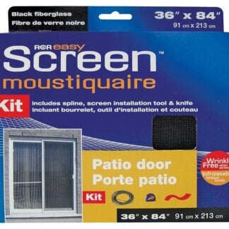 Eazy Screen SG3684BK Moustiquaire Screen, 84 in L, 36 in W, Fiberglass, Black