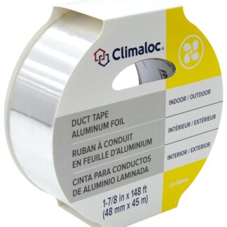 Climaloc Plus CF78810 Duct Tape, 148 ft L, 1-7/8 in W, Aluminum Backing, Silver