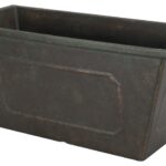 Landscapers Select PT-S049 Planter, 8.75 in H, 19 in W, 8 in D, Rectangle, Resin, Black, Metallic Sells in Quantity of 6