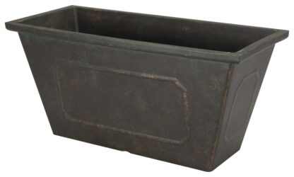 Landscapers Select PT-S049 Planter, 8.75 in H, 19 in W, 8 in D, Rectangle, Resin, Black, Metallic Sells in Quantity of 6