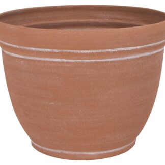 Landscapers Select PT-S058 Planter, 13 in Dia, 9-3/4 in H, Round, Resin, Terra Cotta, Terra Cotta Sells in Quantity of 6